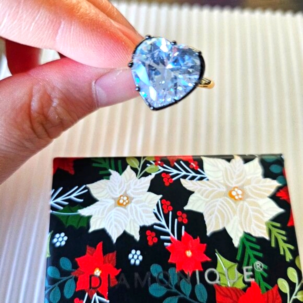 Diamonique QVC Simulated Diamond Heart Ring